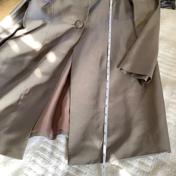 Spenser Jeremy Vintage Silk Long Formal Jacket Light Grey SZ 8 - Picture 14 of 15